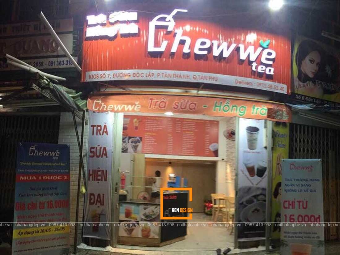 thiết kế quán trà sữa take away